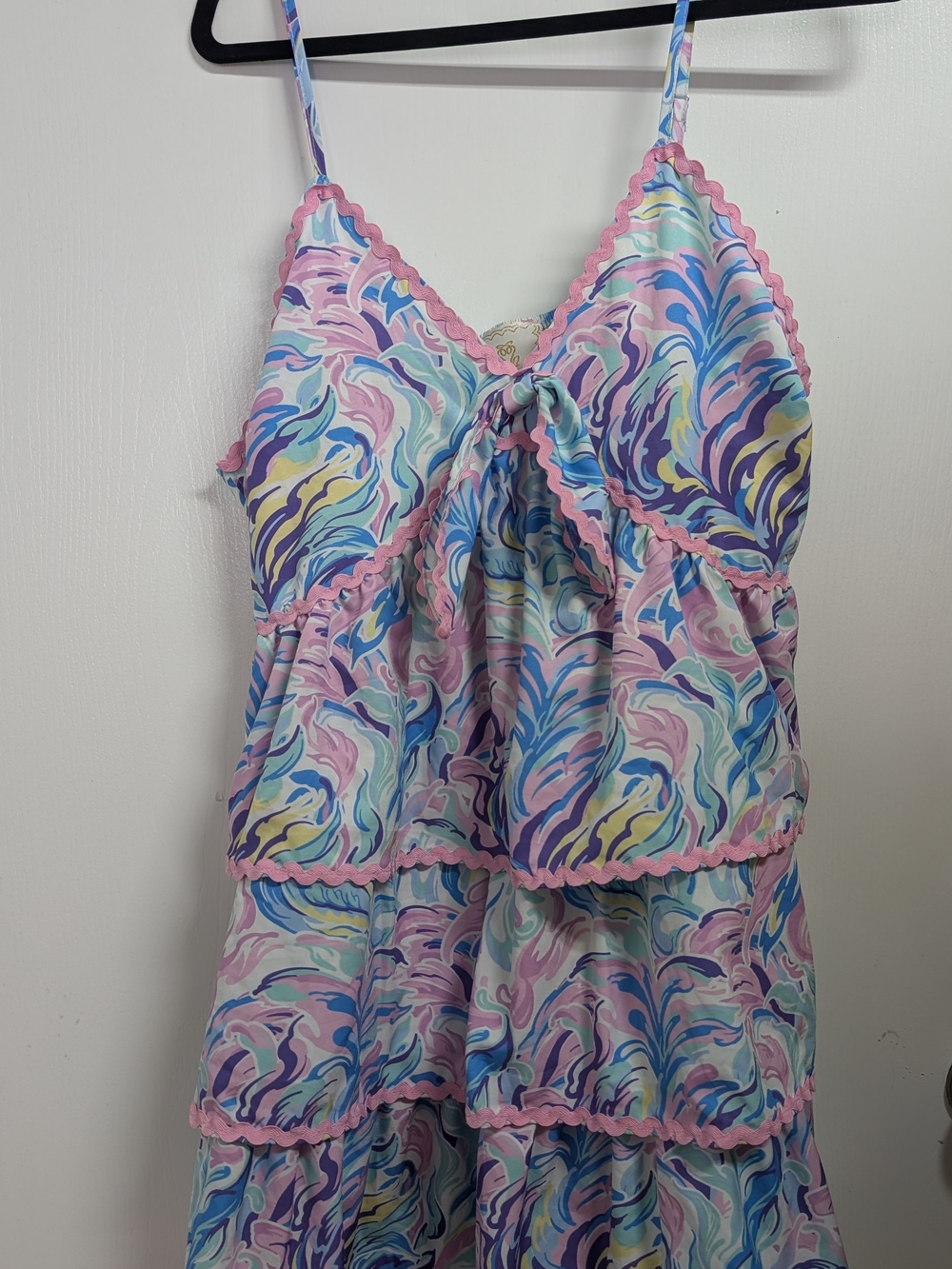 Simply Southern Pastel Swirl Dress with Pink Trim